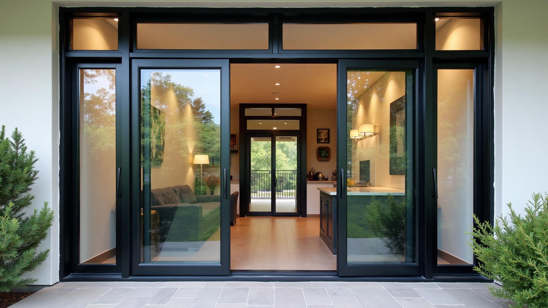 Custom oversized storm door 50x100 - open view